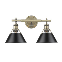  3306-BA2 AB-BLK - Orwell 2-Light Vanity Light in Aged Brass with Matte Black